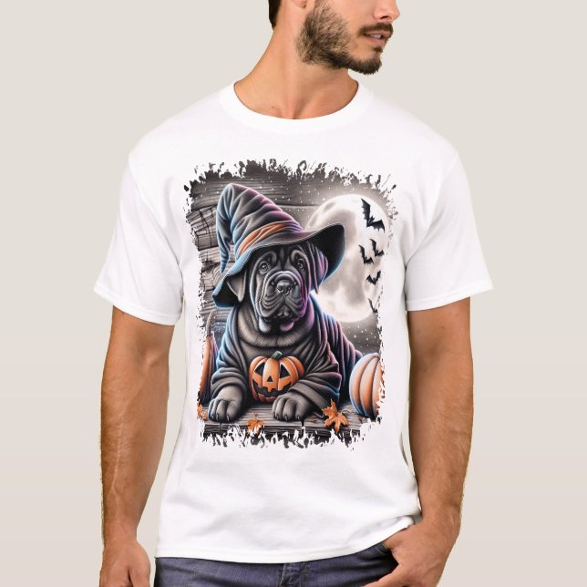 Cane Corso Hund Halloween T Shirt (Framsida)