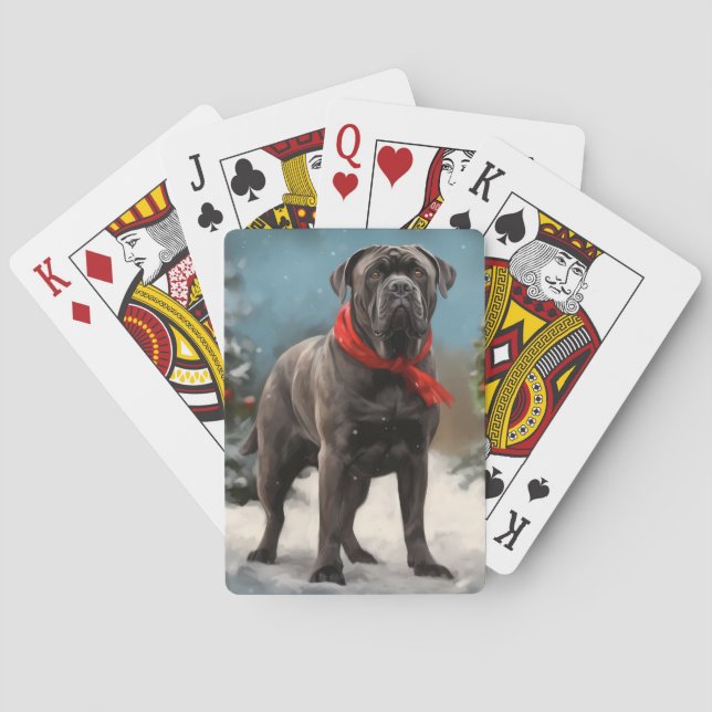 Cane Corso Hund i Snö Jul Casinokort (Baksidan)