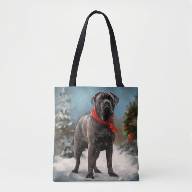 Cane Corso-hund i snö jul  Tygkasse (Framsida)