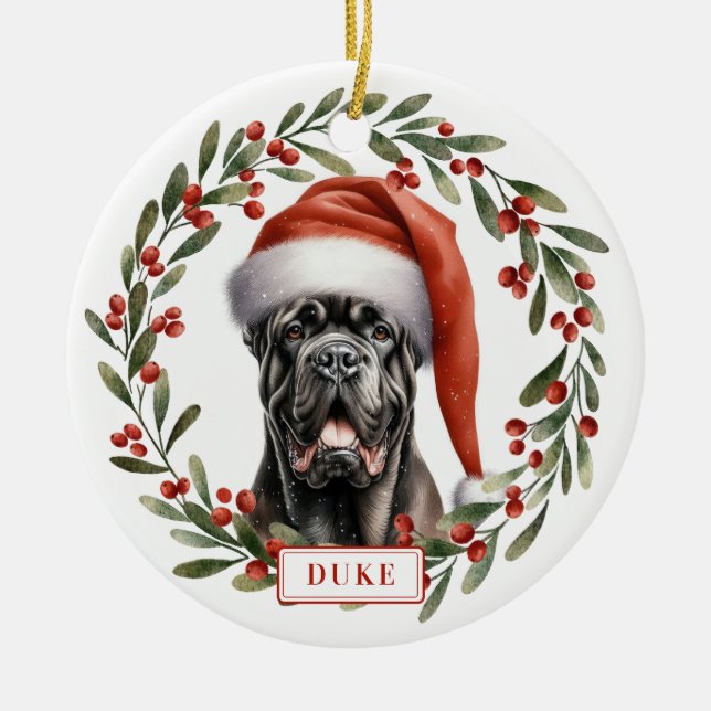 Cane Corso Hund Keramisk Cirkulär Ornament (Framsidan)