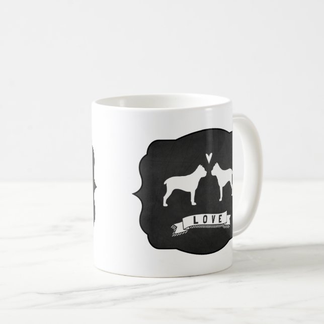 Cane Corso Hund Silhuetter Kärlek Kaffemugg (Framsida höger)