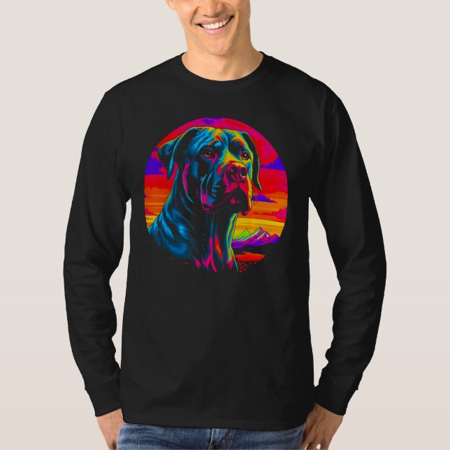 Cane Corso Hund Solnedgång T Shirt (Framsida)
