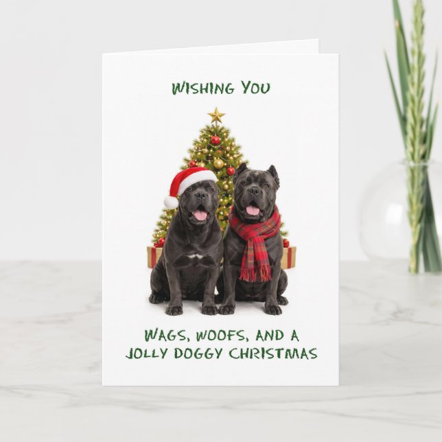 Cane Corso Hundar Jul Helgkort (Framsida)
