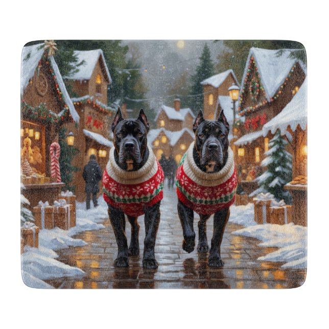 Cane Corso Hundar Jul Snö Holiday (Framsidan)