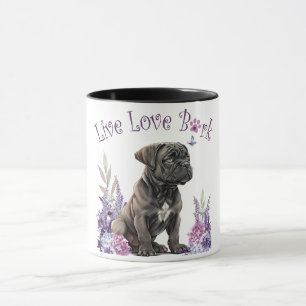 Cane Corso Hundmamma Blommig Mugg
