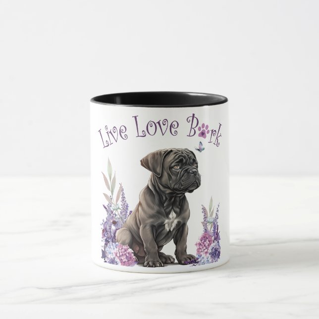Cane Corso Hundmamma Blommig Mugg (Center)