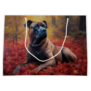 Cane Corso i höstlöv Fall Inspire