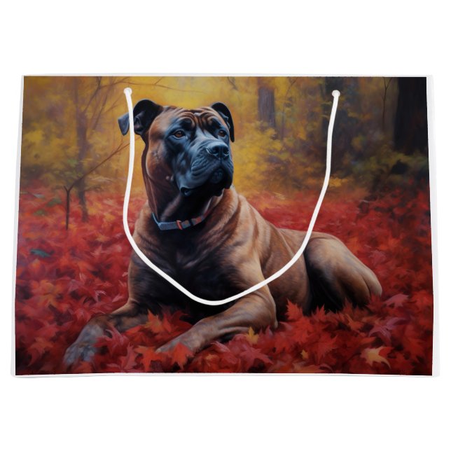 Cane Corso i höstlöv Fall Inspire (Framsidan)