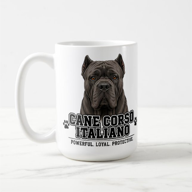 🐾 Cane Corso Italiano 🐾 Kaffemugg (Vänster)
