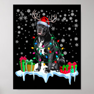 Cane Corso jul Santa hatt ren dräkt hund Poster