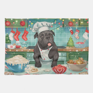 Cane Corso Julbakning: Festlig jul Kökshandduk