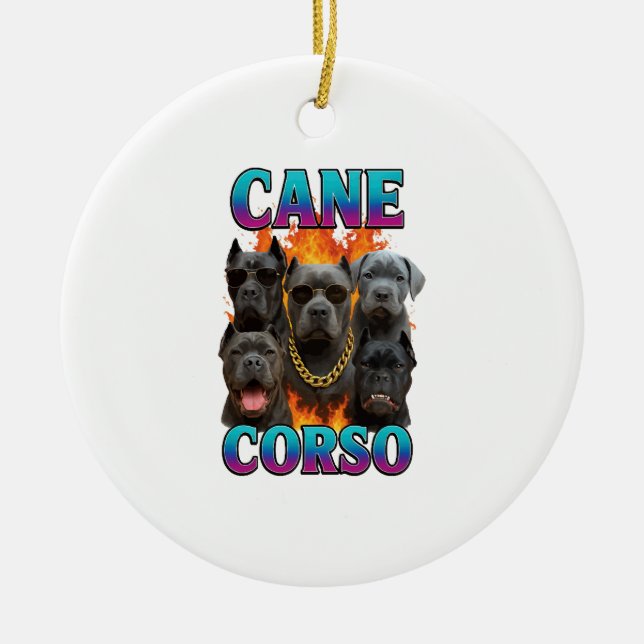 Cane Corso  Julgransprydnad Keramik (Framsidan)