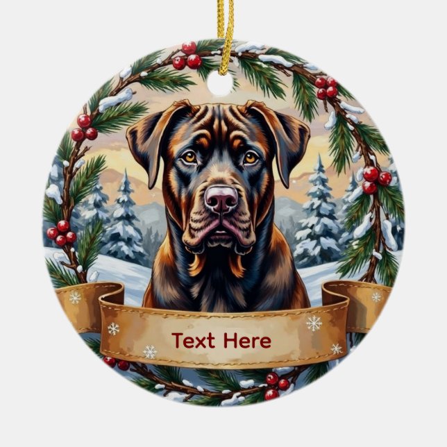 Cane Corso julgransprydnad Keramik (Framsidan)