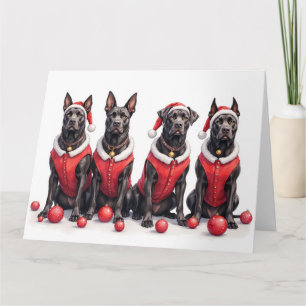 Cane Corso julklänning tomtehatt Kort