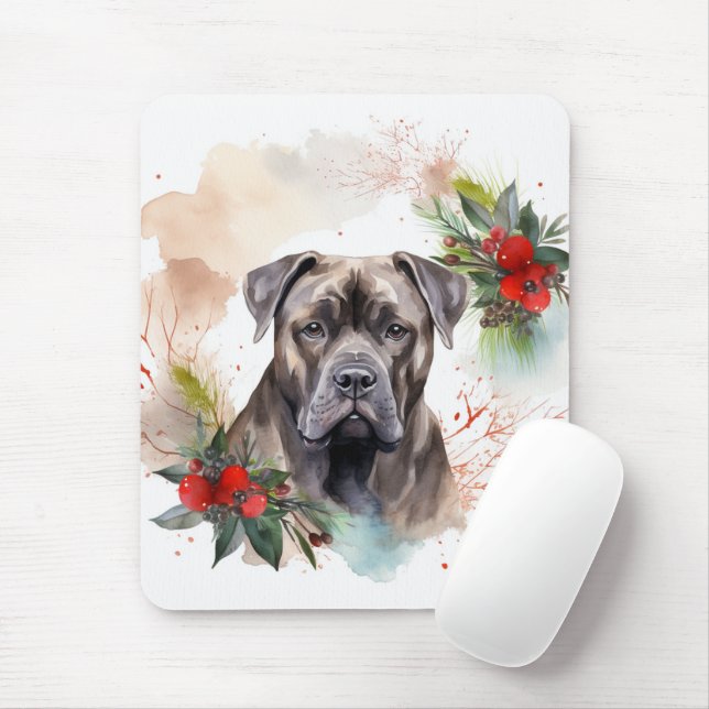 Cane Corso Julkrans Festlig Valp Musmatta (Med mus)