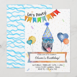 Cane Corso Låter Pawty Hund Födelsedagsfirande Inbjudningar