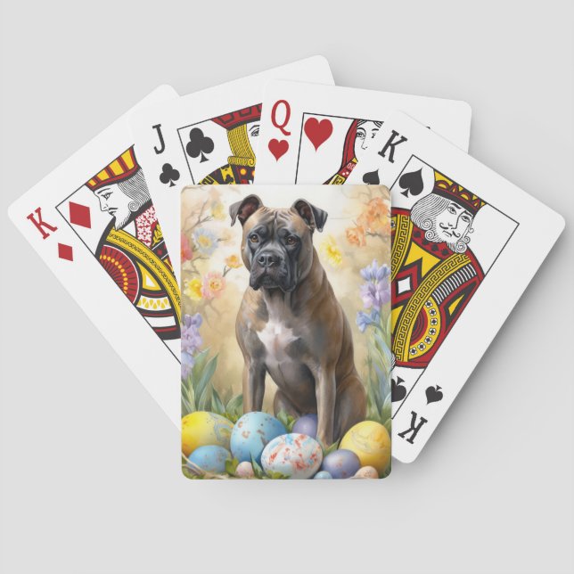 Cane Corso med påskägg semester Casinokort (Baksidan)