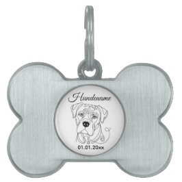 Cane Corso Minimalist Line Art Personalized Tag ID-bricka Husdjur