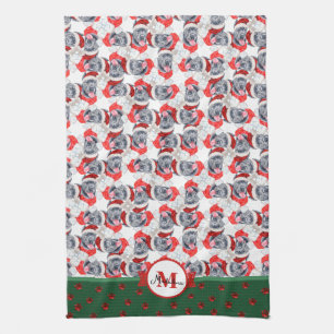 Cane Corso Monogram jul hund Kökshandduk