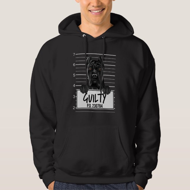 Cane Corso Muggshot Skyldig Hund Hoodie (Framsida)