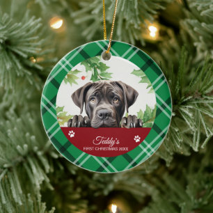 Cane Corso Personlig Första Julen Julgransprydnad Keramik