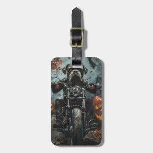 Cane Corso Ridande Motorcykel Halloween Skräckinja Bagagebricka