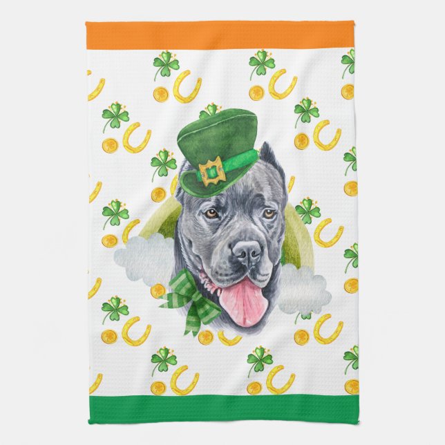 Cane Corso Semestervardagsdekor St Patricks Day Kökshandduk (Vertikal)