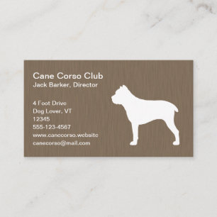 Cane Corso Siluett Visitkort