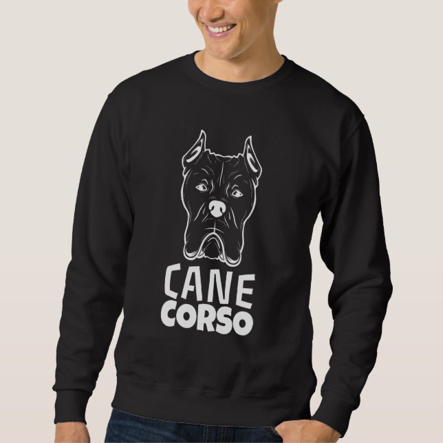 Cane Corso Stor Motiv Lång Ärmad Tröja (Framsida)