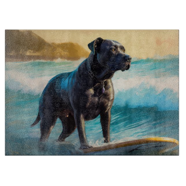 Cane Corso Strand Surfing Målning (Framsidan)