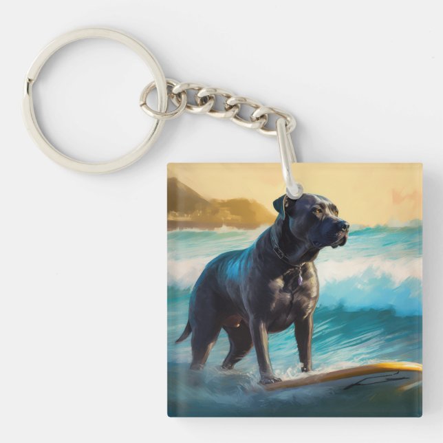Cane Corso Strand Surfing Målning (Framsidan)