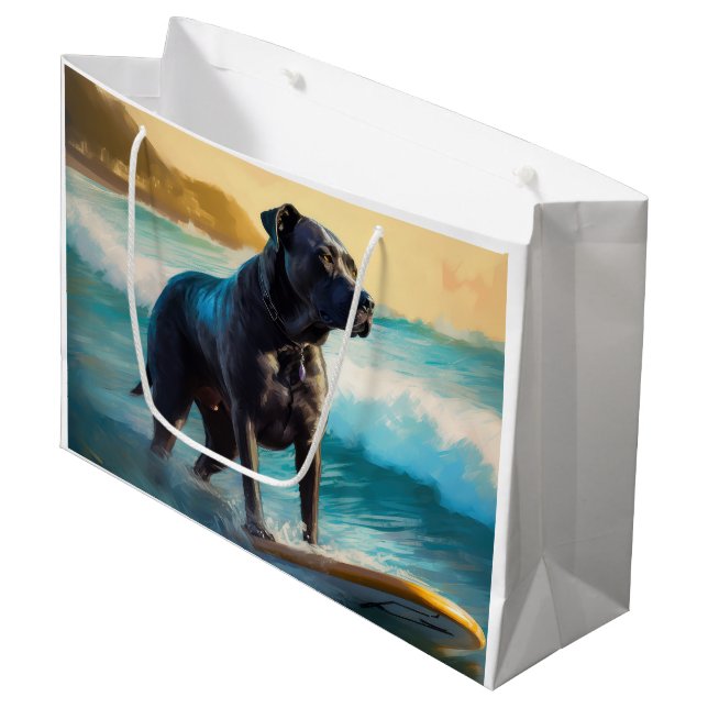 Cane Corso Strand Surfing Målning (Framsidan Vinklad)