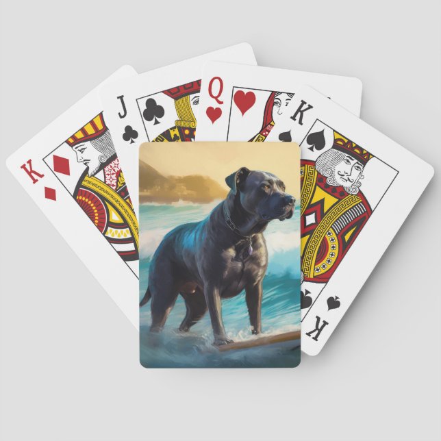 Cane Corso Strand Surfing Målning Casinokort (Baksidan)