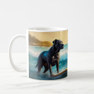 Cane Corso Strand Surfing Målning Kaffemugg