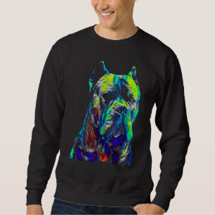 Cane Corso Vattenfärg Hundhuvud Lång Ärmad Tröja
