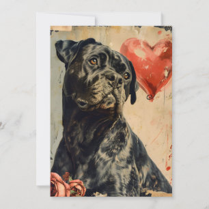 Cane Corso Vintage Alla hjärtans dag, Julkort
