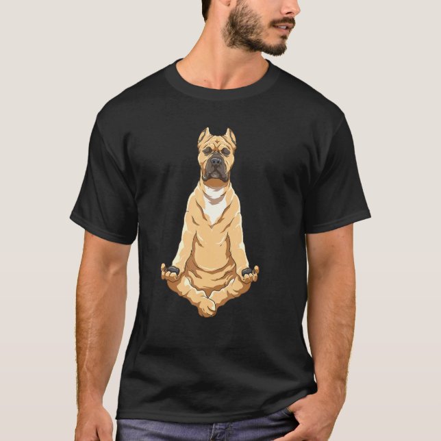 Cane Corso Yoga Hund T Shirt (Framsida)