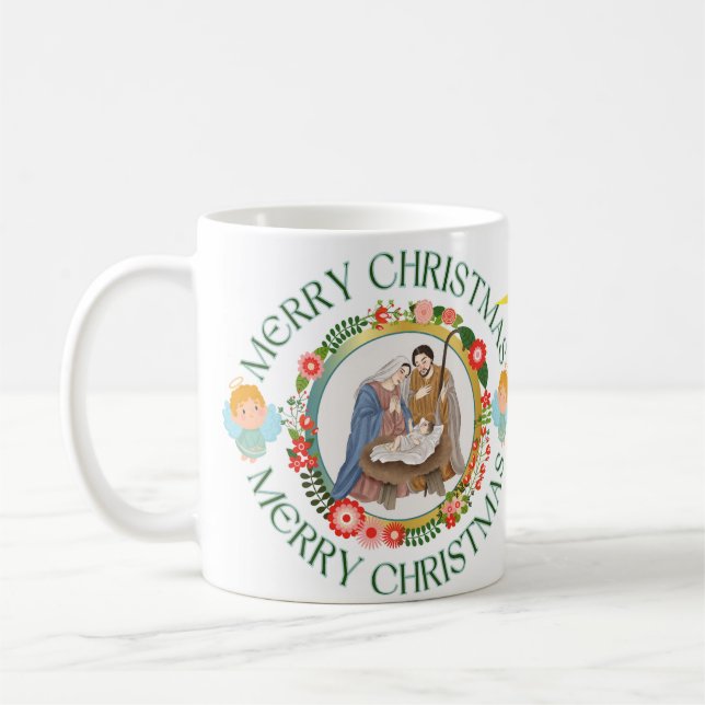 Caneca branca brilhante-Natal Kaffemugg (Vänster)