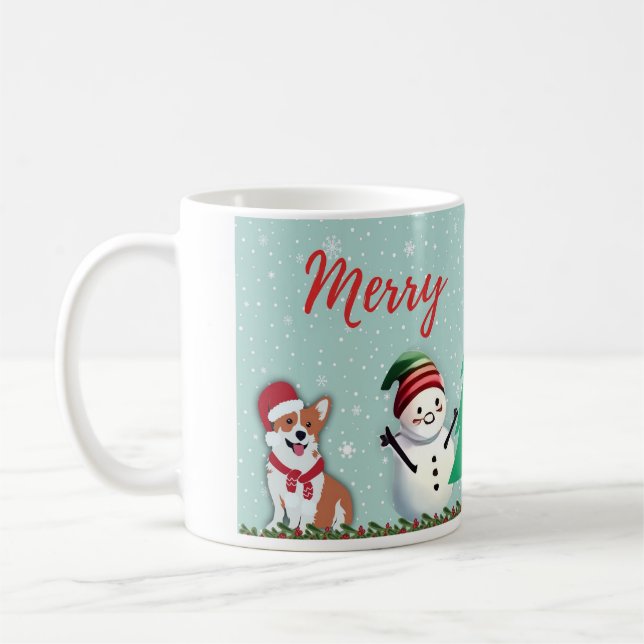 Caneca branca brilhante-Natal Kaffemugg (Vänster)
