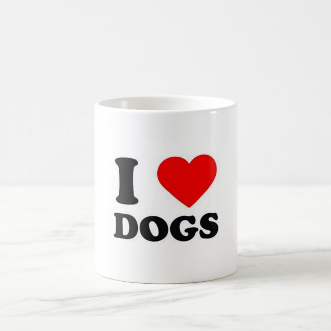 Caneca branca clássica 325 ml Designer amo Dogs Kaffemugg (Center)