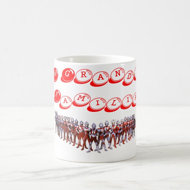 Caneca branca clássica a grande família ultraman kaffemugg (Center)