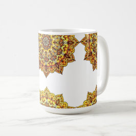 CANECA BRANCA CLÁSSICA - MANDALA TOM/OURO KAFFEMUGG