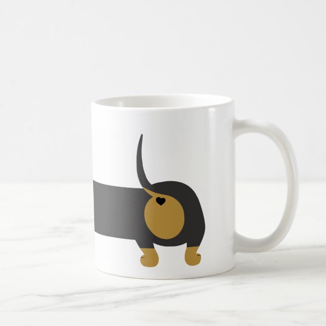 Caneca cachorro salsicha/dachshund kaffemugg (Höger)