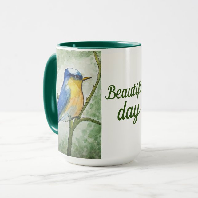Caneca com ilustração pássaro vacker dag mugg (Framsida vänster)