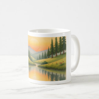Caneca com paisagem de montanha kaffemugg