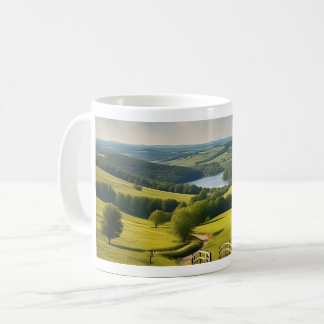 Caneca com paisagem e lago ao fundo kaffemugg (Framsida vänster)