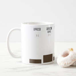 Caneca com proporções de receitas de café kaffemugg