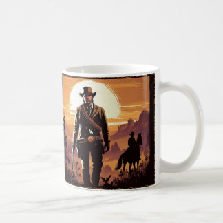 Caneca cowboy ao pôr do sol no deserto kaffemugg