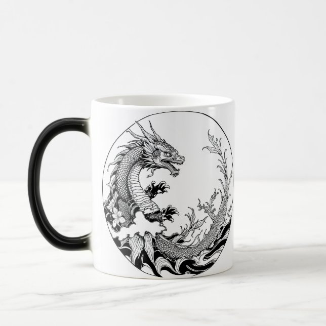 Caneca design dragao  magisk mugg (Vänster)