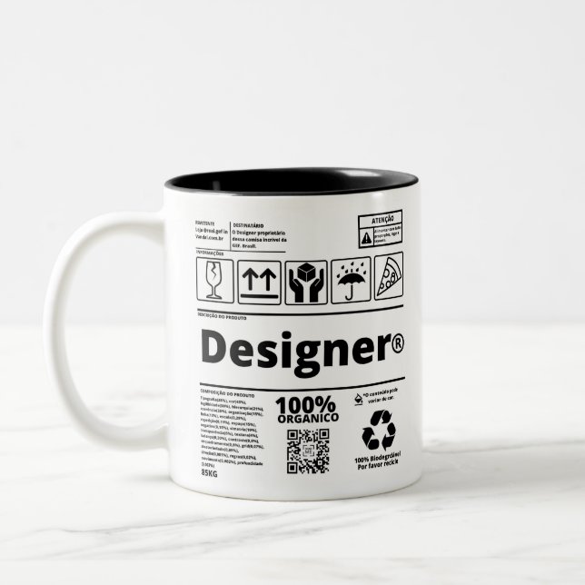 Caneca Designer Två-Tonad Mugg (Vänster)
